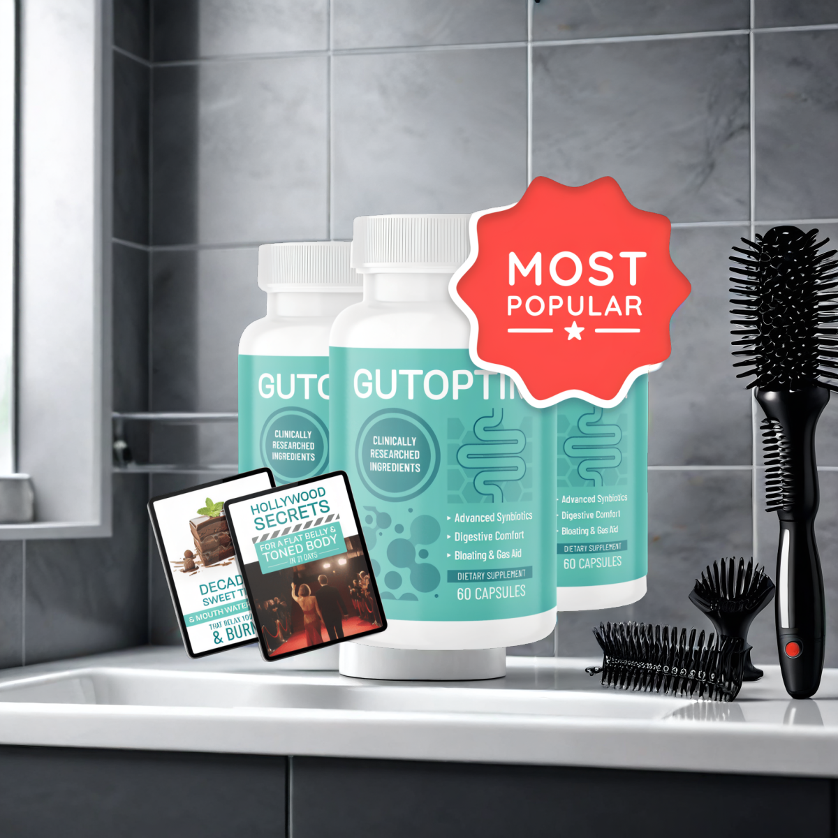 GutOptim - 3 Bottles + 2  Ebooks